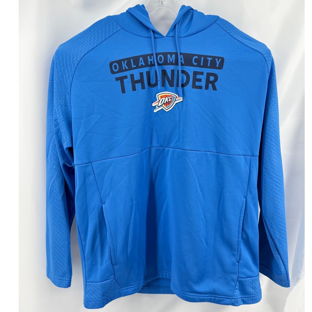 NBA Oklahoma City Thunder Hoodie Mens XL Blue Polyester Fleece Pullover OKC
